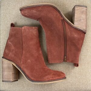 SEYCHELLES Rust Brown Women's Suede Leather Ankle Boots ~ 8.5